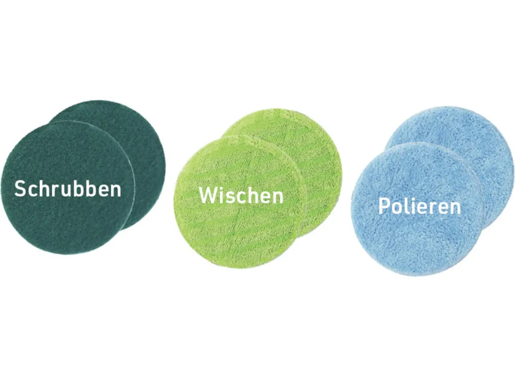 MEDIA SHOP Zubehör>6 Mikrofaser-Pads für Hurricane Floating Mop BLAU-HELLGRÜN-DUNKELGRÜN