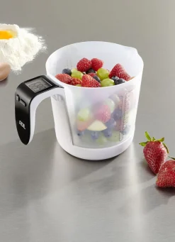 ADE Haushaltshelfer>„“ Waage und Messbecher in einem WEISS