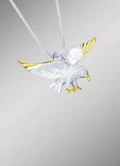 Herren-Silberschmuck>Adler-Anhänger mit Panzerkette