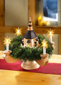 ZEIDLER Aus Dem Erzgebirge>Adventsleuchter aus Holz NATUR
