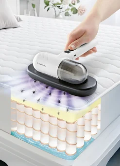 Staubsauger|Technik></noscript>Akku-Milbensauger WEISS-GRAU