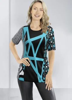 KLAUS MODELLE MADE IN GERMANY Shirts>Allover gemustertes Shirt in 2 Farben