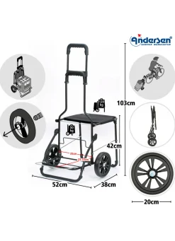 ANDERSEN Mobilität></noscript>Einkaufsroller mit Sitzmöglichkeit