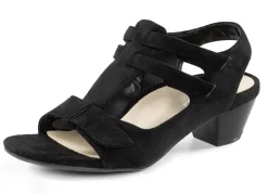 ANDREA CONTI Damenschuhe|Schuhe>, modische Damen-Sandaletten, Weite G, mit Klettverschluss SCHWARZ