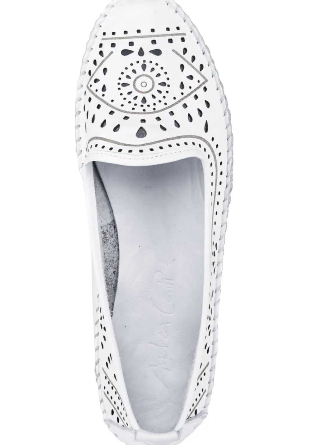 ANDREA CONTI Schuhe|Damenschuhe>Mokassin-Slipper aus Rind-Nappaleder WEISS