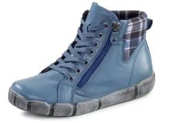 ANDREA CONTI Schuhe|Damenschuhe>Schnür-Bootie mit Schaftrand aus kariertem Textil