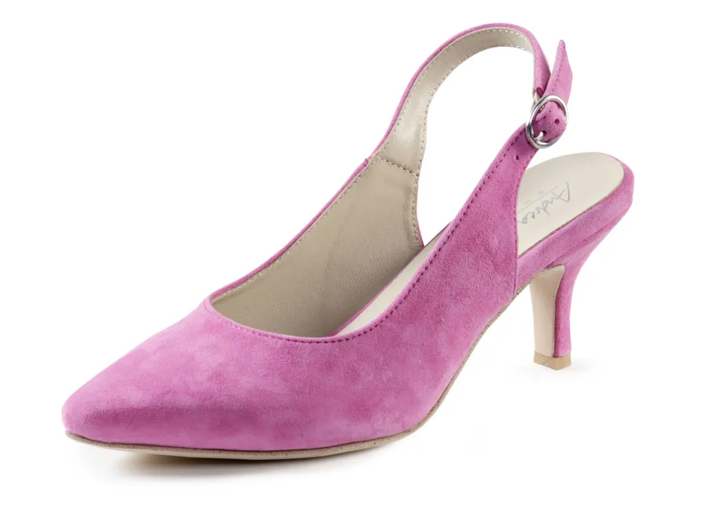 Schuhe|Damenschuhe>Andrea Conti Sling-Pumps aus weichem Samt-Chevreauleder