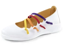 ANDREA CONTI Schuhe|Damenschuhe>Slipper mit bunten, dekorativ eingesetzten Gummizügen