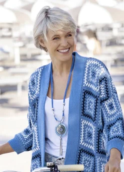 Damen-Modeschmuck>Angesagte Kordelkette mit Royal-blauem Anhänger ROYALBLAU-SILBER