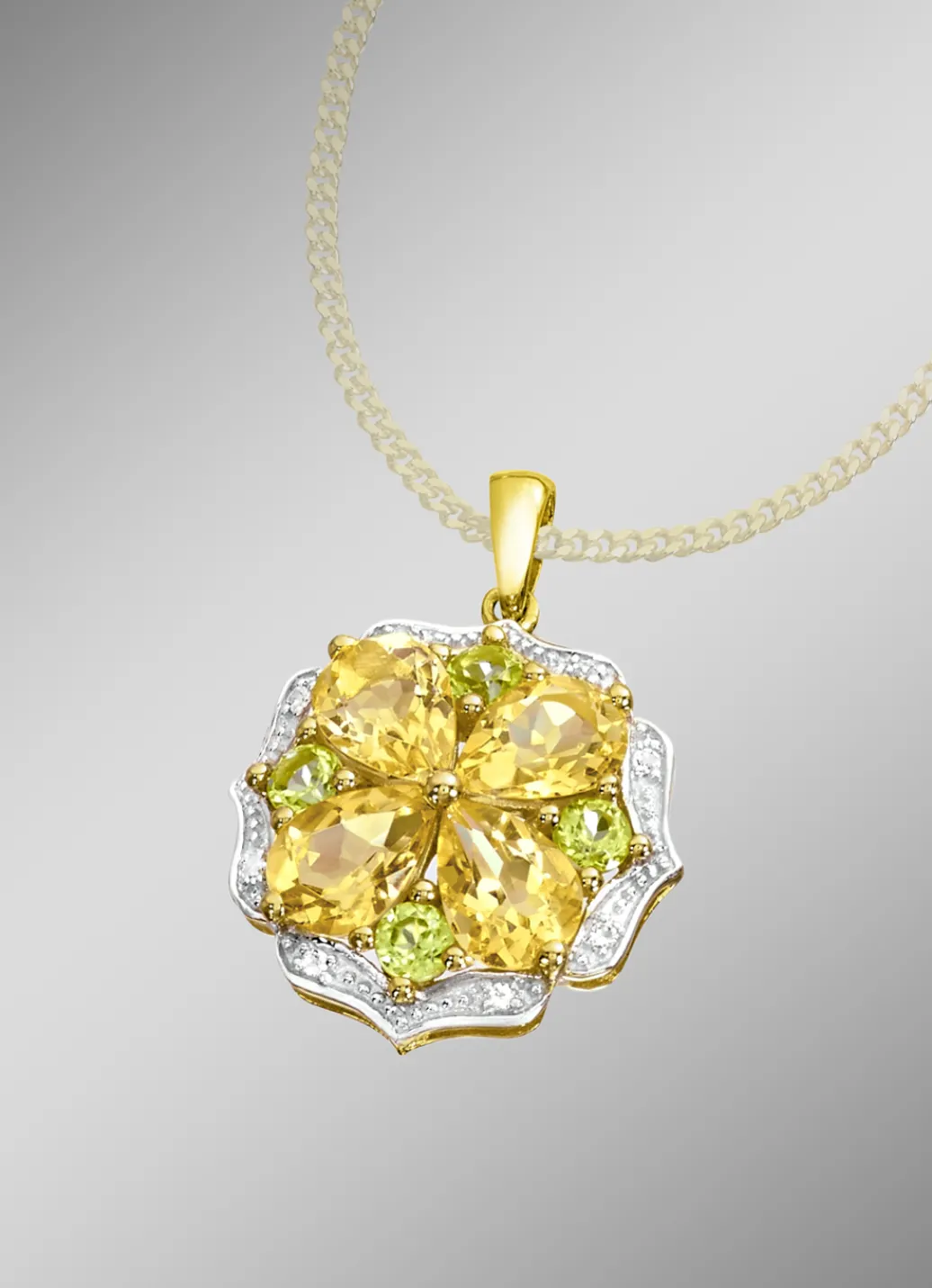 Damen-Edelsteinschmuck>Anhänger im Blumen-Design