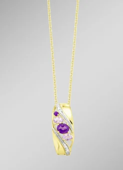 Damen-Edelsteinschmuck>Anhänger mit Amethyst und Zirkonia