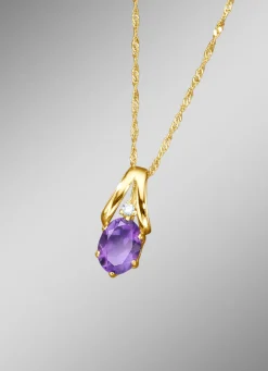 Damen-Edelsteinschmuck>Anhänger mit Amethyst und Zirkonia