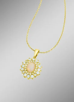 Damen-Edelsteinschmuck>Anhänger mit Ankerkette