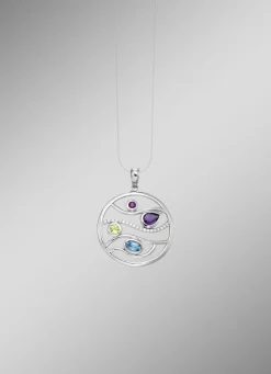 Damen-Zirkoniaschmuck>Anhänger mit bunt funkelnden Zirkonia