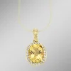 Damen-Edelsteinschmuck>Anhänger mit echt Citrin und synthetischen Zirkonia