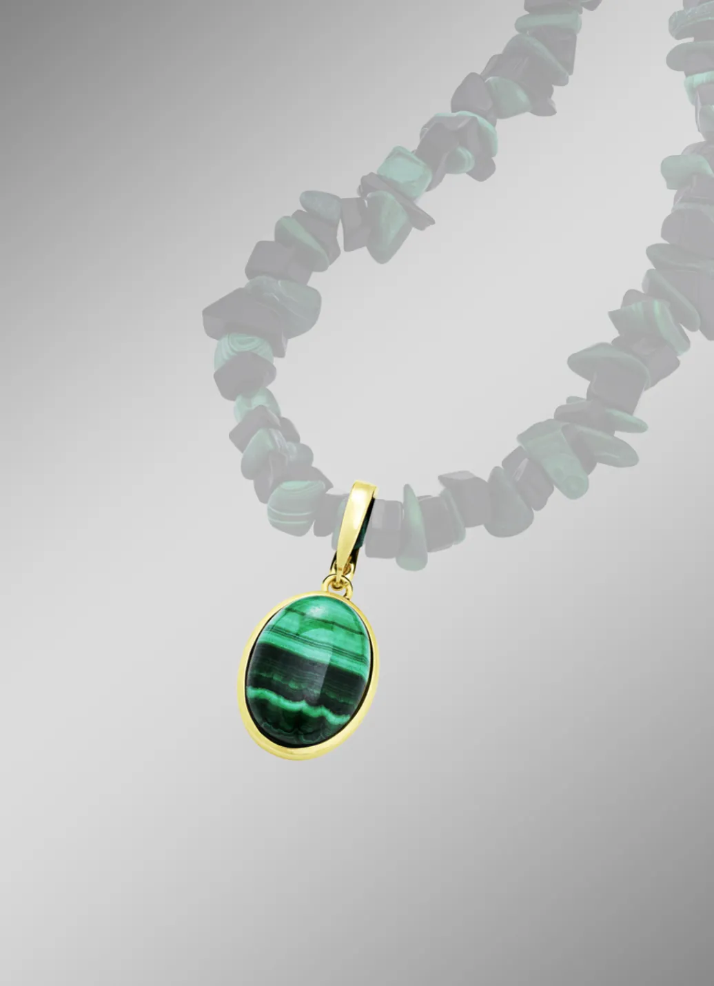 Damen-Edelsteinschmuck>Anhänger mit echt Malachit