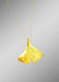 Damen-Goldschmuck>Anhänger mit Ginkgoblatt