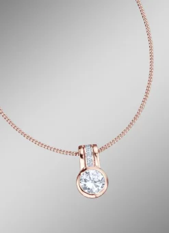 Damen-Zirkoniaschmuck>Anhänger mit Panzerkette