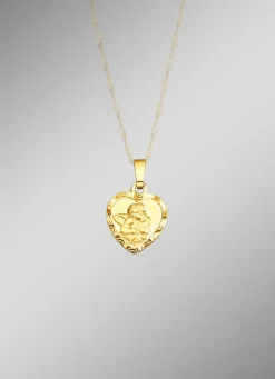 Damen-Goldschmuck>Anhänger Schutzengel mit Diamantschnitt