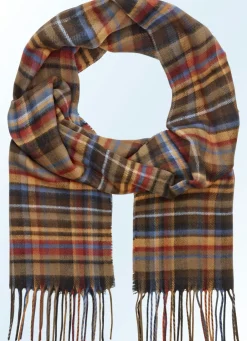 Accessoires>Ansprechender karierter Schal DUNKELBRAUN-MESSING-TERRAKOTTA-BLAU