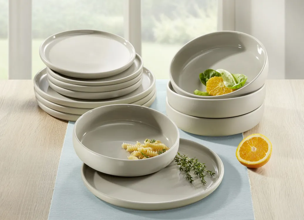 Arte Viva Geschirr>12-teiliges Tafel-Service aus Markensteinzeug