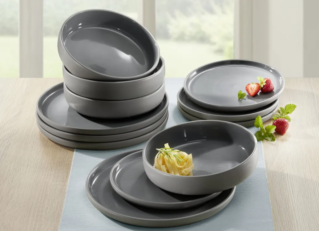 Arte Viva Geschirr>12-teiliges Tafel-Service aus Markensteinzeug