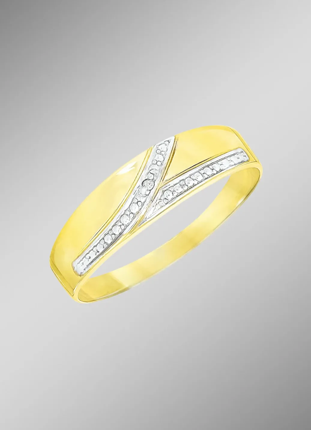 Damen-Diamantschmuck>Attraktiver Damenring in Bicolor