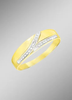 Damen-Diamantschmuck>Attraktiver Damenring in Bicolor