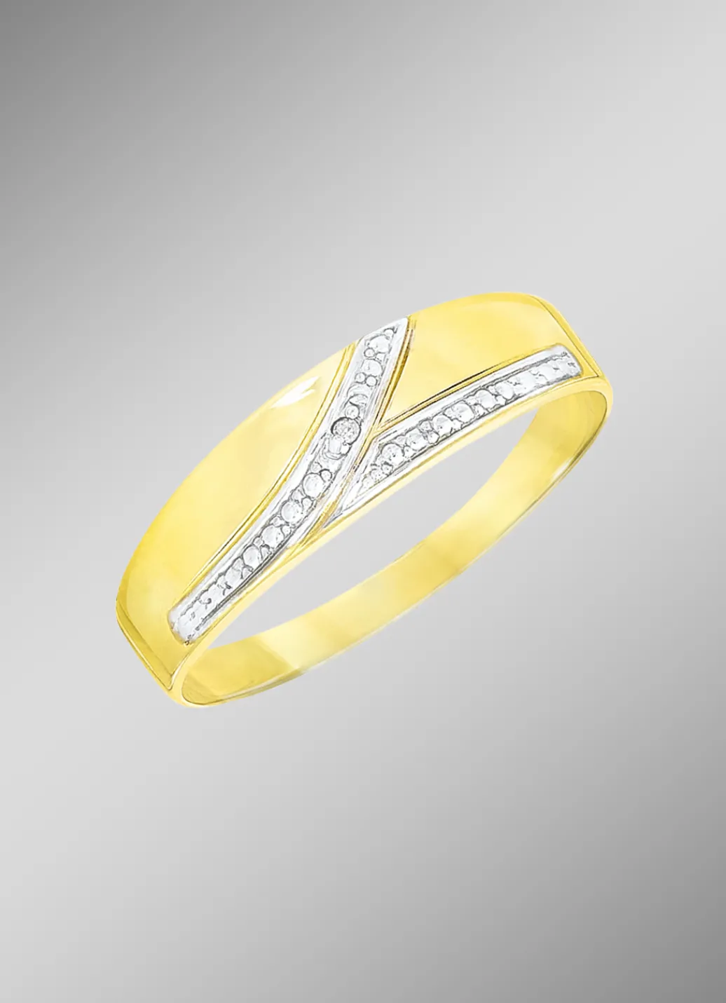 Damen-Diamantschmuck>Attraktiver Damenring in Bicolor