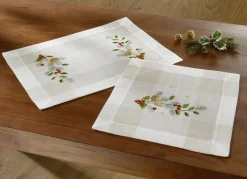 Tischdecken|Dekoration>Aufwendig bestickte Tischdecke oder Kissenbezug SEKT-BUNT