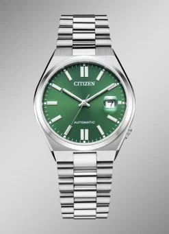 CITIZEN Herrenuhren>Automatik Herrenuhr aus Edelstahl GRÜN