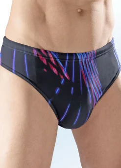 Bade- & Strandmode|Bademode>Badehose in Slipform mit buntem Druckdessin