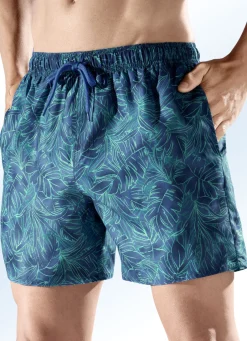 Bade- & Strandmode|Bademode>Badeshorts allover dessiniert, Microfaser BLAU-GRÜN