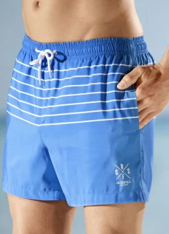 Bade- & Strandmode|Bademode>Badeshorts mit Sreifendessin, Microfaser