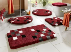 Heimtextilien>Badgarnitur mit latexierter, rutschhemmender Rückseite