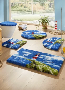 GRUND Heimtextilien></noscript>Badgarnitur von mit maritimem Dessin MULTICOLOR