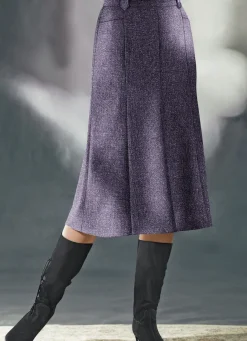 KLAUS MODELLE MADE IN GERMANY Röcke>Bahnenrock in Tweed mit Boucle-Effektgarn