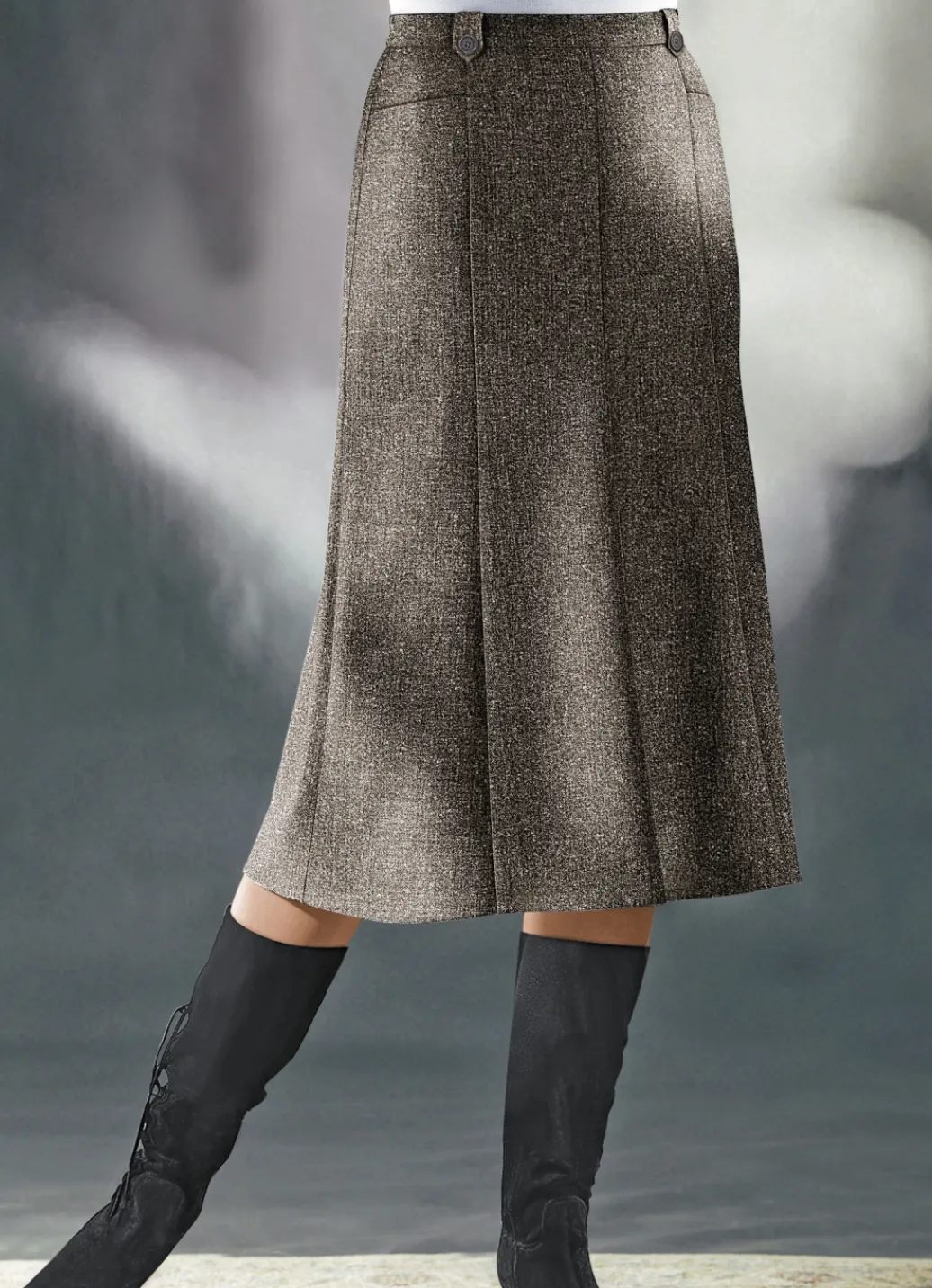 KLAUS MODELLE MADE IN GERMANY Röcke>Bahnenrock in Tweed mit Boucle-Effektgarn