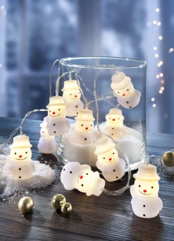 Weihnachtliche Dekorationen|Weihnachtliche Geschenkideen>Batteriebetriebene Lichterkette Schneemann WEISS