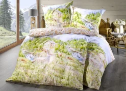 DOBNIG Heimtextilien>Beidseitig bedruckte Bettwäsche-Garnitur mit Landschaftsmotiv MULTICOLOR