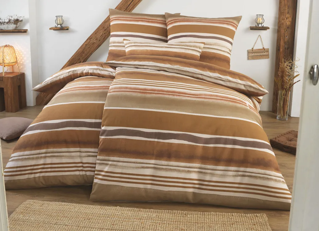 Heimtextilien>Beidseitig bedruckte Bettwäsche-Garnitur in Polycotton-Qualität