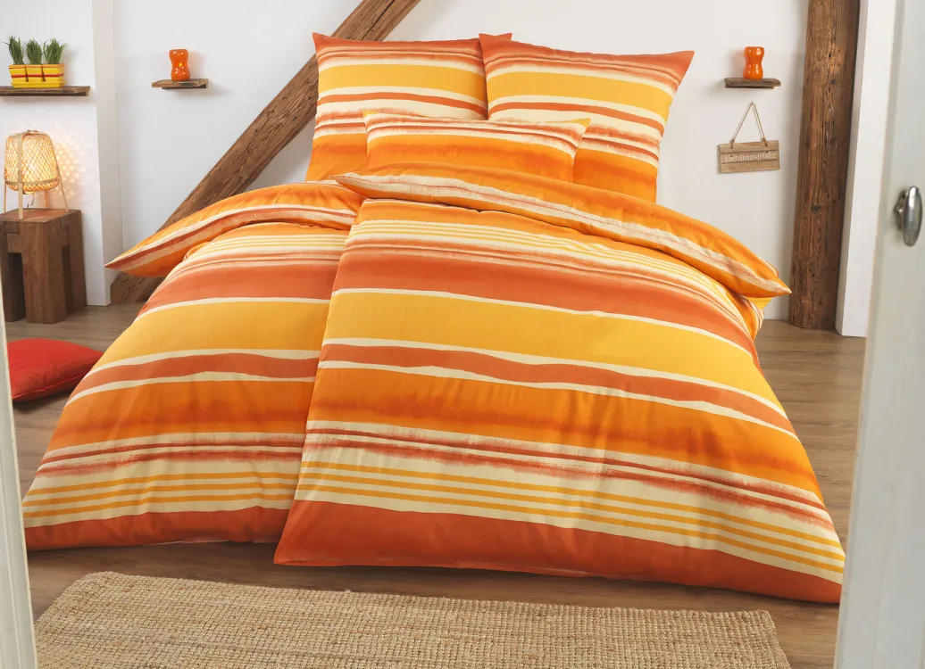 Heimtextilien>Beidseitig bedruckte Bettwäsche-Garnitur in Polycotton-Qualität