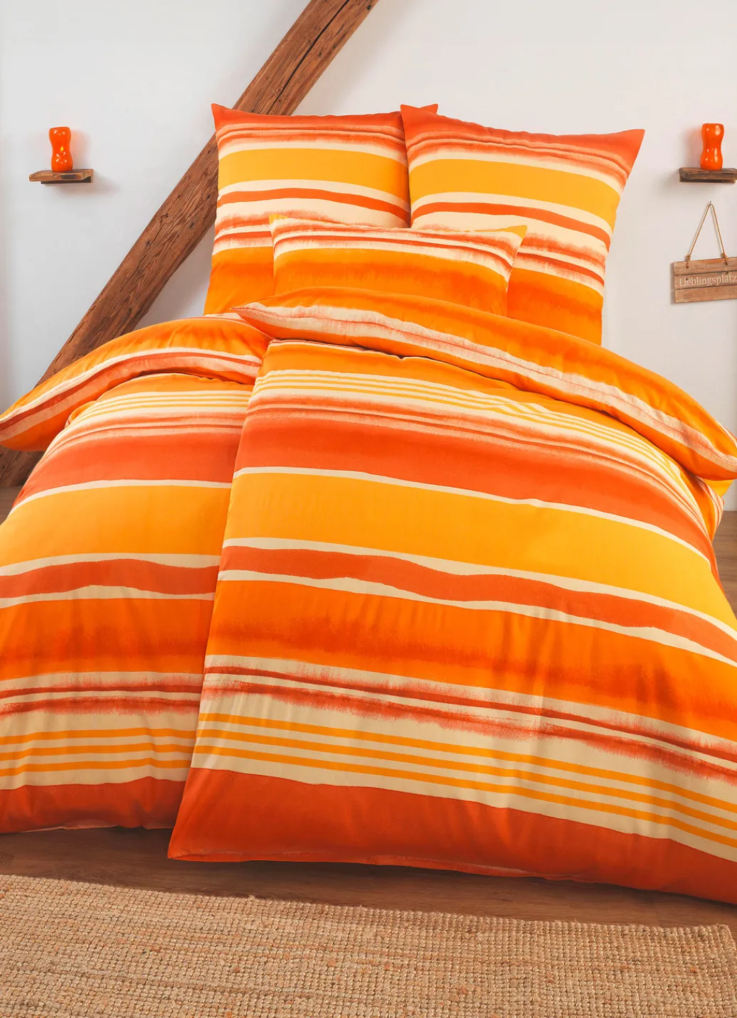 Heimtextilien>Beidseitig bedruckte Bettwäsche-Garnitur in Polycotton-Qualität