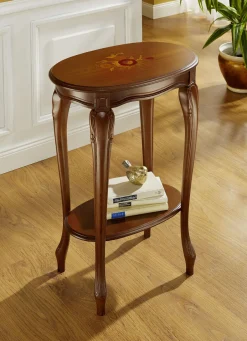 Möbel></noscript>Beistelltisch mit oder ohne Intarsien NUSSBAUM