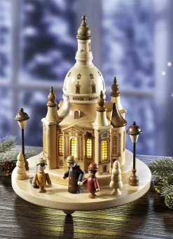 ZEIDLER Aus Dem Erzgebirge>Beleuchtete Dresdner Frauenkirche NATUR-BRAUN