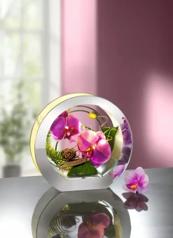 Dekoration>Beleuchtete Orchidee im Glas LAVENDEL