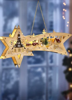 Weihnachtliche Dekorationen>Beleuchtete Sternschnuppe, batteriebetrieben NATUR