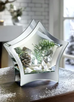 Weihnachtliche Dekorationen>Beleuchteter Stern aus Glas TRANSPARENT