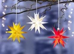 Weihnachtliche Dekorationen>Beleuchteter Stern, batteriebetrieben, mit Timerfunktion