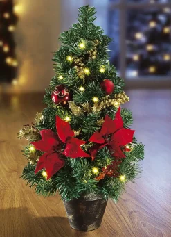 Gestecke & Kränze>Beleuchteter Tannenbaum GRÜN-ROT